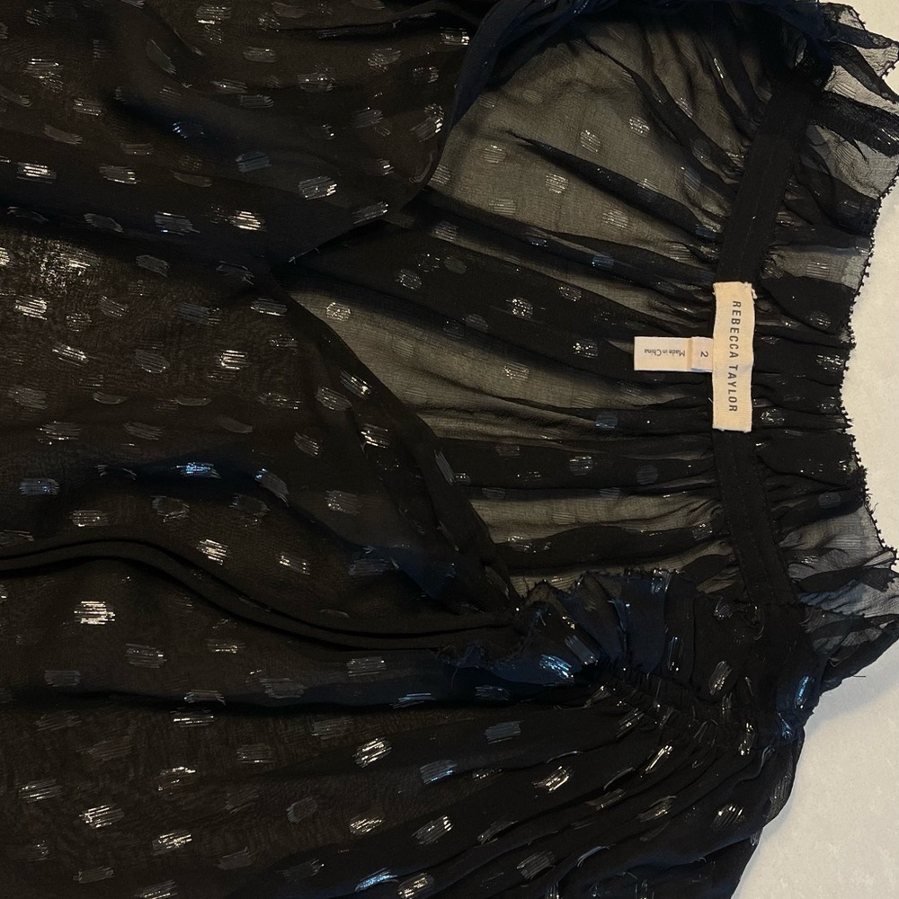 Rebecca Taylor Black Sheer Blouse